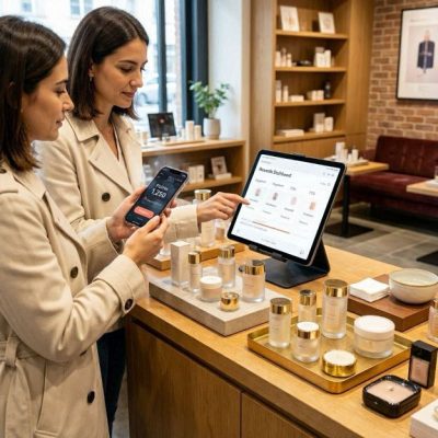  beauty consumers interacting with a blockchain-powered loyalty app
